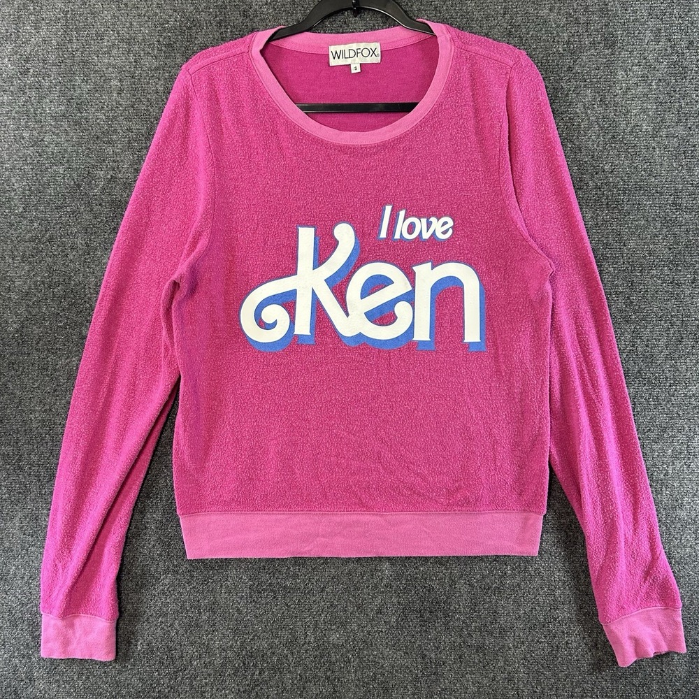 Wildfox Couture Limited Edition Barbie I Love Ken Oversize Sweatshirt Small Pink